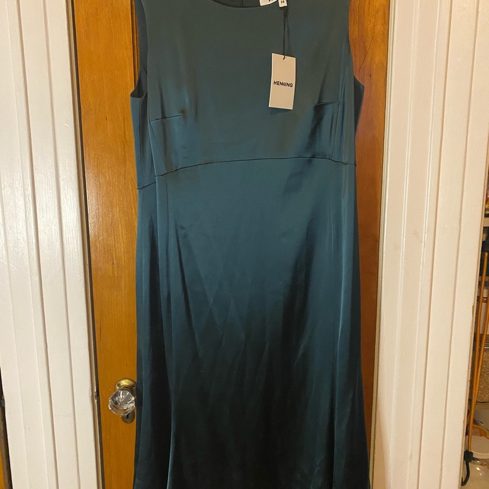 Henning sleeveless satin dress